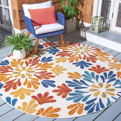 Vista 13 de SAFAVIEH Cabana Collection CBN800F - Alfombra decorativa floral para interiores y exteriores, no desprende pelusa, fácil de limpiar, 2 x 4 pies