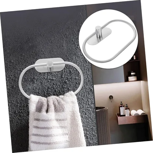 Vista 4 de DOITOOL Toallero de mano de baño Anillo de toalla de acero inoxidable Accesorio de baño para el hogar