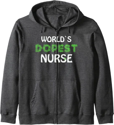 Vista 3 de Worlds Dopest Nurse Marihuana Pot Ganja Weed Cannabis Hemp Zip Hoodie
