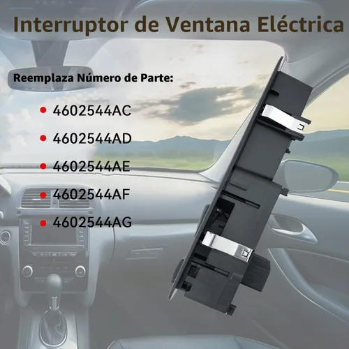 Vista 5 de Interruptor de ventana eléctrica, interruptor de bloqueo de puerta, lado del pasajero, compatible con Dodge Grand Caravan Chrysler Town & Country