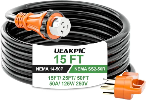 Vista 12 de Kit de cable generador de 30 amperios y 50 pies y caja de entrada preperforada