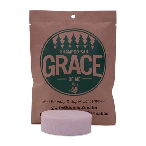 Vista 5 de Grace of Me - Barra de champú de zinc con piritiona al 2% con manteca de karité (4 onzas) (lavanda)