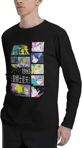 Vista 5 de Saint Anime Seiya - Camisetas unisex de algodón para hombre, de manga larga, color negro