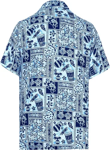 Vista 2 de LA LEELA Divertidas camisas casuales de playa con bolsillo frontal para hombre, 1