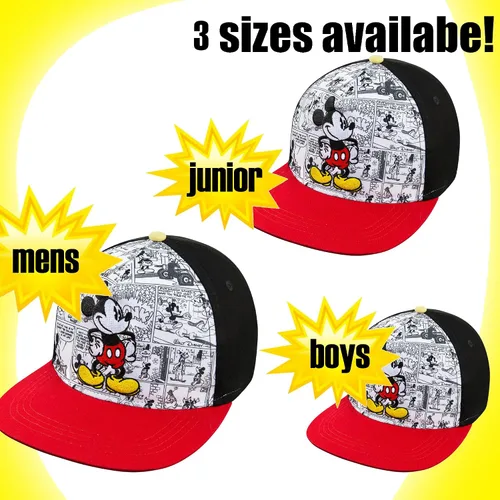 Vista 5 de Disney Gorra de béisbol de Mickey Mouse Comics, tallas para jóvenes y adultos, ajustable, 100% algodón