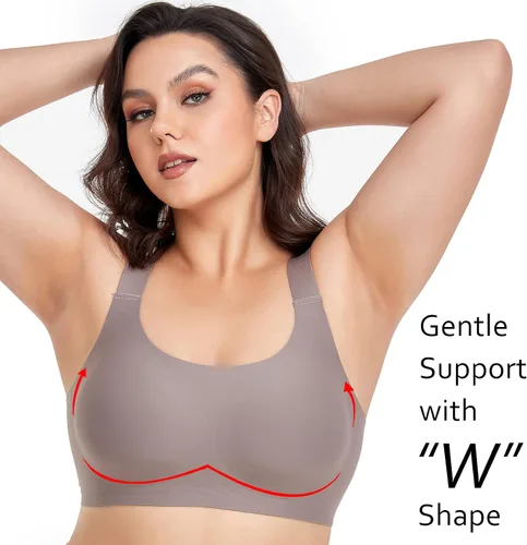 Vista 3 de Sujetadores suaves y sedosos para mujer, sin varillas, cobertura completa, brasier ultra cómodo, con extensor de brasier extra