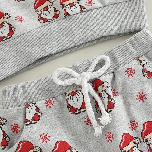 Vista 5 de Conjunto de sudadera de manga larga con cuello redondo para bebés y niñas ropa de otoño