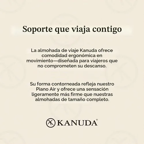 Vista 6 de Kanuda Mini almohada portátil (avena) – Almohada cervical ortopédica compacta para viajes, soporte firme de espuma viscoelástica con terapia CV4