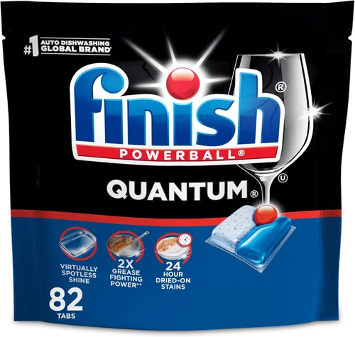 Vista 12 de Finish Quantum Cápsulas para lavavajillas, sin enjuague previo, detergente para lavavajillas, elimina las manchas y la grasa seca 24 horas, dejando