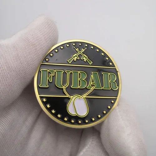 Vista 4 de Toma de decisiones Moneda Flipping Coin FUBAR Snafu Challenge (dorado)