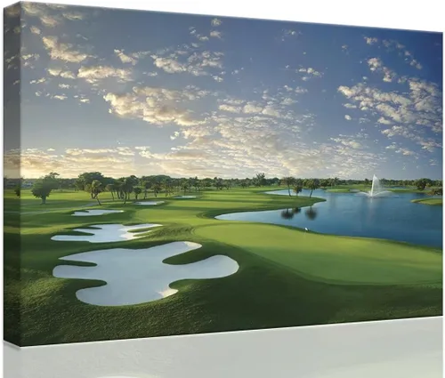 Vista 39 de chenchenArt Augusta - Arte de pared para campo de golf nacional Augusta, campo de golf de 12 hoyos, arte de pared para sala de estar, dormitorio