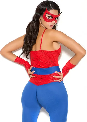Vista 4 de Hotspot Disfraz de superhéroe de araña sexy para Halloween, juego de rol, disfraz de cosplay