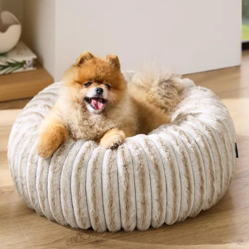 Vista 23 de Bedsure ComfyFleece® Donut - Cama para perros pequeños con funda extraíble lavable