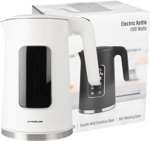 Vista 7 de Hervidor eléctrico Epsilon 1100W - 1.7L, tetera eléctrica con protección contra secado y apagado automático, tetera eléctrica de hervido rápido