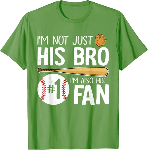 Vista 23 de Camiseta Baseball Brother I'm Not Just His Bro I'm His Number One Fan, Negro