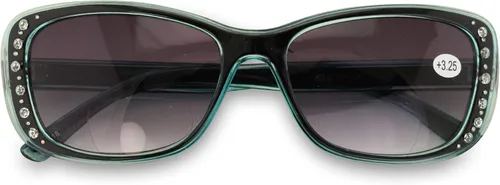 Vista 8 de Gafas de sol de lectura bifocales para mujer, lentes de lectura translúcidas de moda con diamantes de imitación