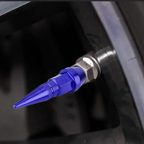 Vista 7 de ASUBHA 4 tapas de válvula de vástago de aluminio con pinchos de 1.77 pulgadas, tapas de vástago de aire para automóvil, tapas de neumáticos
