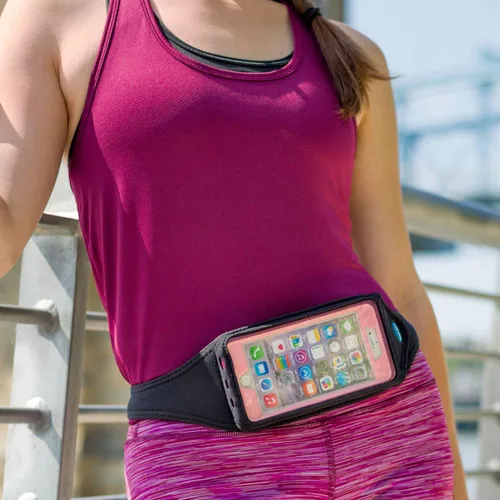 Vista 3 de Cinturón para correr para iPhone 8 7 6s 6 Plus, Note 8, Galaxy S8 Plus y más - Se adapta con OtterBox Defender, funda para caminar - Para correr