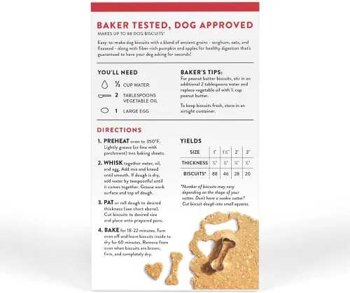 Vista 3 de King Arthur Mezcla de galletas para perros, calabaza y manzana, golosinas caseras para perros, 12 onzas