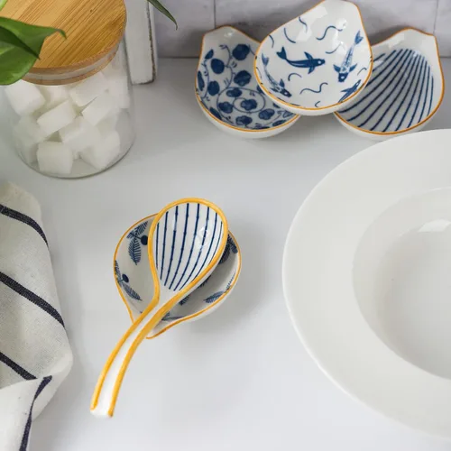 Vista 8 de Soporte de cuchara para estufa - Soporte de cuchara de cerámica para encimera de cocina y café - Modelo 1#