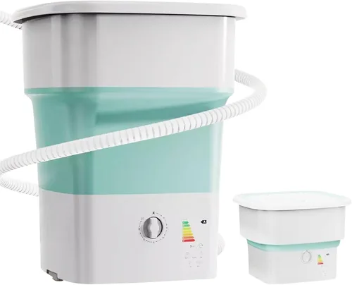 Vista 4 de Lavadora portátil, lavadora de ropa interior, mini lavadora de gran capacidad de 52 L, lavadora plegable y secadora para ropa de bebé, ropa Marrón