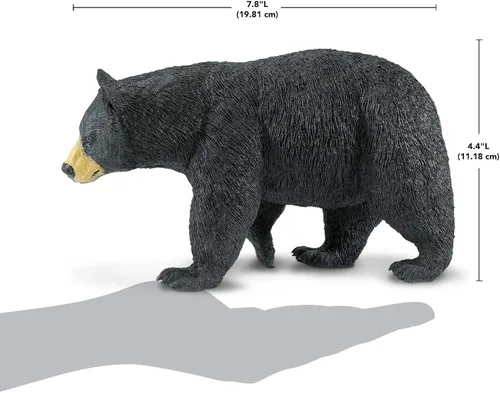 Vista 3 de Safari Ltd. Figura de juguete de oso negro de América del Norte, figura detallada de modelo de plástico de 7.4 pulgadas, divertido juguete educativo