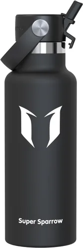 Vista 42 de Super Sparrow Botella de Agua Aislada - 17 Oz / 25 Oz / 34 Oz - Frasco FlipFlow de Boca Estándar - Libre de BPA, Botella a Prueba de Fugas