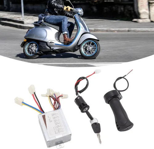 Vista 2 de deportes scooter motores 36 V 500 W cepillo motor controlador de velocidad con acelerador agarre cerradura de puerta eléctrica para scooter