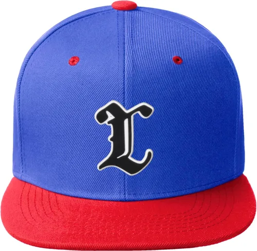 Vista 442 de Daxton Gorra clásica con visera de billete plano con letras del alfabeto inglés antiguo de la A a la Z