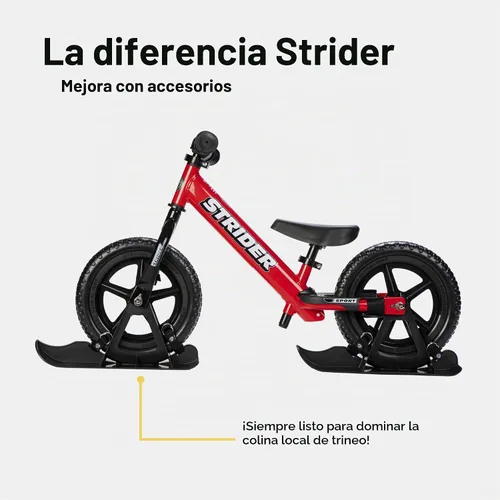 Vista 4 de Strider Juego de esquís de nieve de 12 pulgadas, convierte la bicicleta