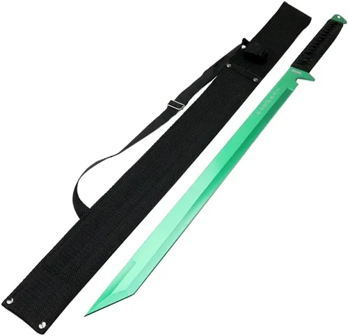 Vista 3 de Defender - Espada Ninja dorada de acero inoxidable con funda de 26 pulgadas