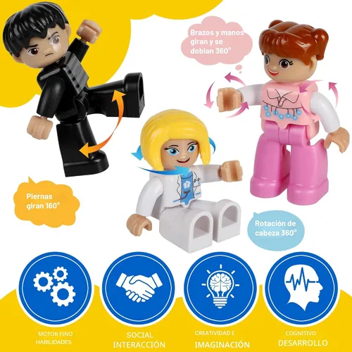 Vista 2 de Figuras Magnéticas Grandes de Personas para Niños, 3 Pulgadas Personas de Juego Magnéticas Compatibles con Lego, 12 Piezas Juguetes Magnéticos