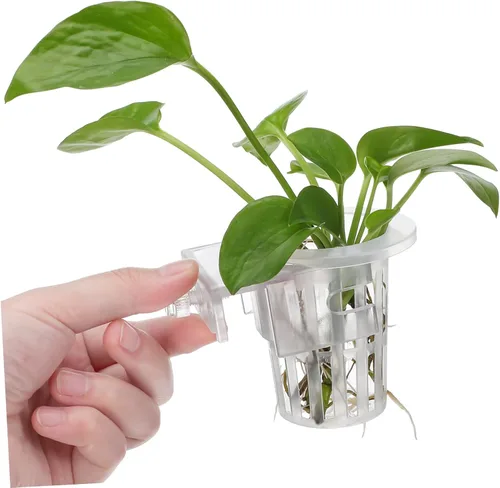 Vista 9 de Ipetboom Maceta colgante para acuario, maceta de acuario, maceta para acuario, taza de agua, cestas de plantas de acuario, macetas flotantes