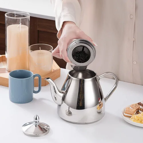 Vista 4 de SANQIAHOME Tetera de acero inoxidable con infusor 1200 ml