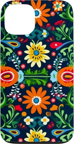 Vista 7 de Funda para iPhone 16 con diseño floral mexicano tradicional mexicano