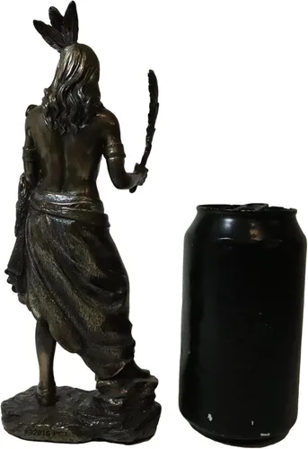Vista 7 de Ebros - Figura decorativa de guerrero de águila india nativa americana con plumas y tubo ceremonial de la paz de 8.75 pulgadas de alto, estatua