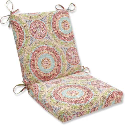 Vista 9 de Pillow Perfect Cojín cuadrado para silla esquinera de 1 pieza con respaldo sólido para interiores y exteriores, con lazos, asiento profundo
