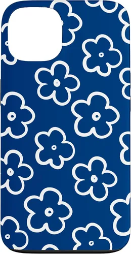 Vista 7 de Lindo patrón de flores silvestres azul marino y blanco floral caso para iPhone 17