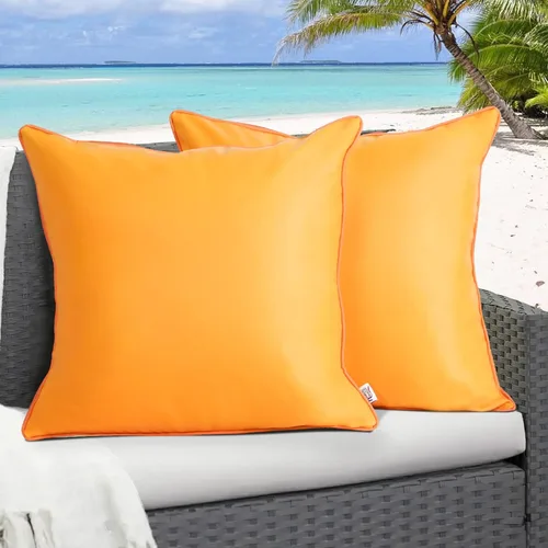 Vista 8 de Paquete de 2 fundas de almohada para exteriores de 12 x 20 pulgadas, resistente al agua, de piel de silicona, resistente a los rayos UV, resistente