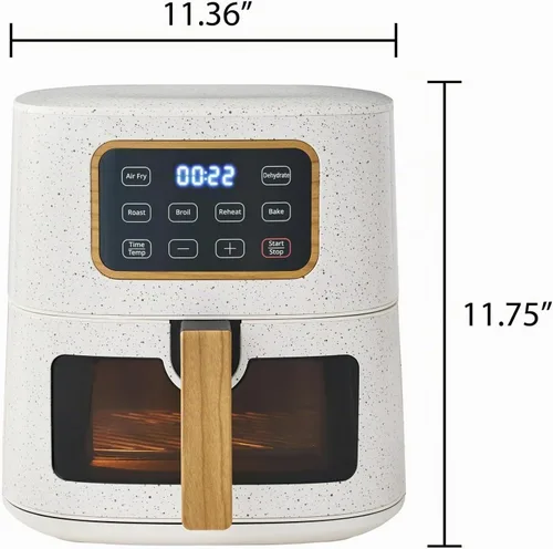 Vista 3 de Freidora de aire digital de 5.8 cuartos de galón con ventana, freidora de aire de tamaño familiar grande, 1500 W de alta potencia, 6 funciones