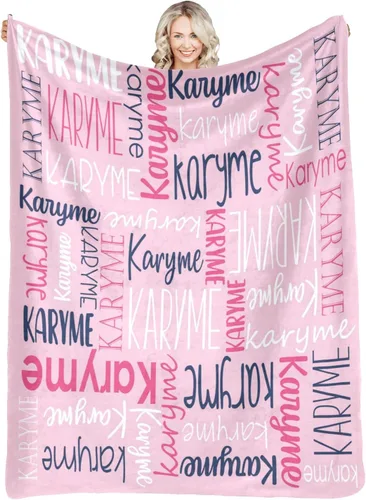 Vista 35 de Mantas personalizadas con nombres, regalos para bebés, niñas y niños, manta personalizada de vellón suave y sherpa con nombre para niños y adultos