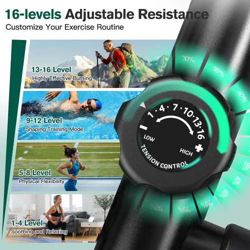 Vista 4 de pooboo Elliptical Exercise Machine,Elliptical Machine for Home with Hyper-Quiet Magnetic Driving System&LCD Monitor, Elliptical Trainers with