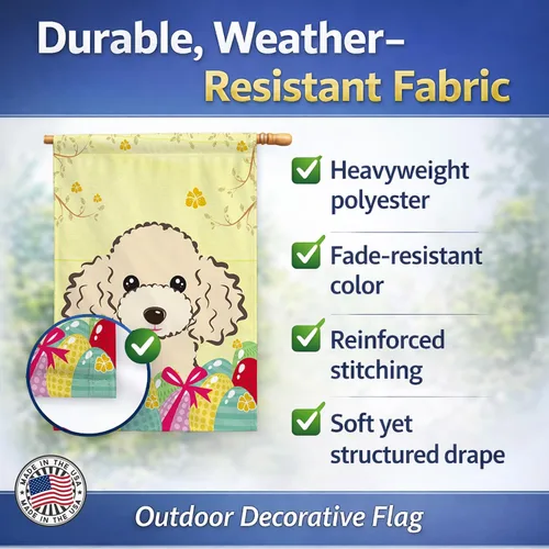 Vista 836 de Caroline's Treasures BB1923GF Bandera decorativa para jardín con diseño de Border Collie, para caza de huevos de Pascua, para jardín, jardín, patio