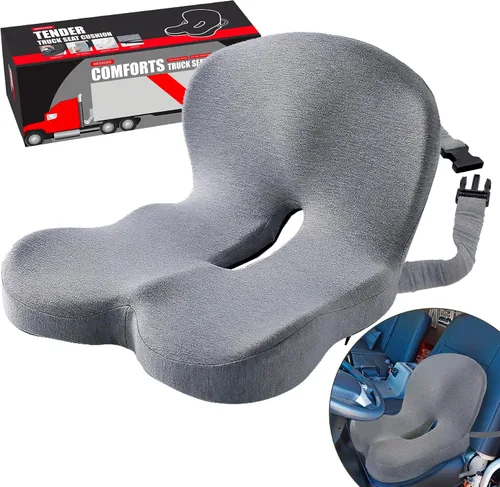Vista 11 de Cojín de asiento ergonómico con correa ajustable, cojín de asiento de silla de oficina de espuma viscoelástica con diseño en forma de L, cojín