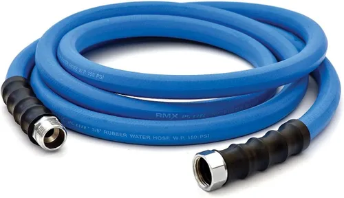 Vista 2 de AG-LITE BSALONE15 - Manguera de jardín de goma para agua caliente/fría de 1 pulgada x 15 pies, 100% goma, ultraligera, súper fuerte, 500 PSI, 50F a