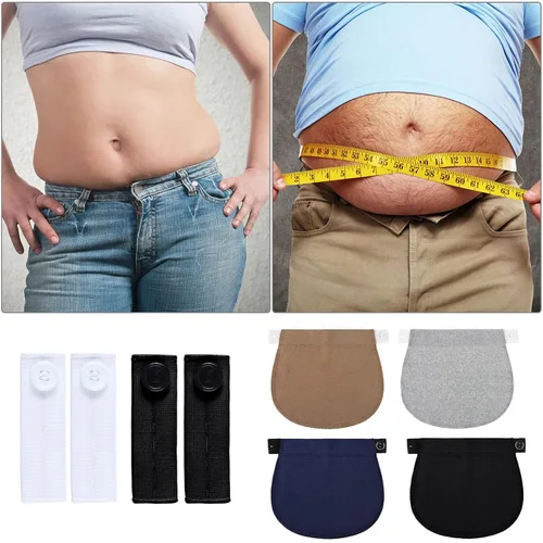 Vista 6 de Extensor de pantalones de maternidad ajustable elástico pantalón extensor de botón para mujeres embarazadas negro azul marino gris caqui blanco