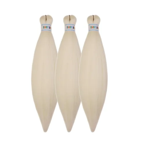 Vista 21 de Pelo corto negro trenzado preestirado de 14 pulgadas para trenzas sin nudos, pelo sintético 1B trenzado para trenzas Bob Box