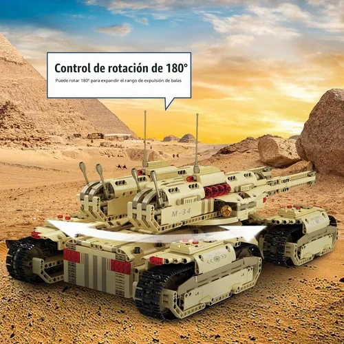 Vista 3 de Mould King 20011 Tecnología MOC Bloque de Construcción Mamut Tanque, Kit de Modelo de Tanque RC Recargable de Control Remoto para Adultos