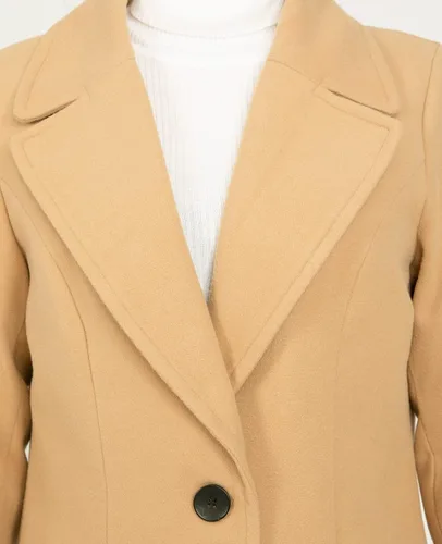 Vista 6 de ThCreasa Chaqueta de invierno de mezcla de lana para mujer, con solapa y solapa, para invierno