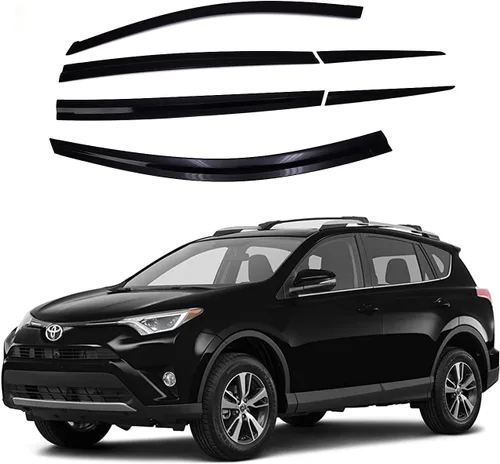 Vista 7 de AUTOCLOVER - Juego de 6 protectores de lluvia con cinta adhesiva para Toyota Rav4 2013 2014 2015 2016 2017 2018 / deflectores de ventana, persianas